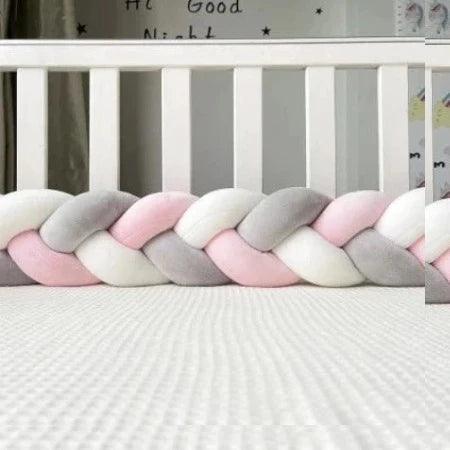 Tour de lit Tressé| Rose,gris,blanc – Image 3
