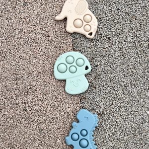 Anneau de Dentition | Pop-It Crème, Vert, Bleu