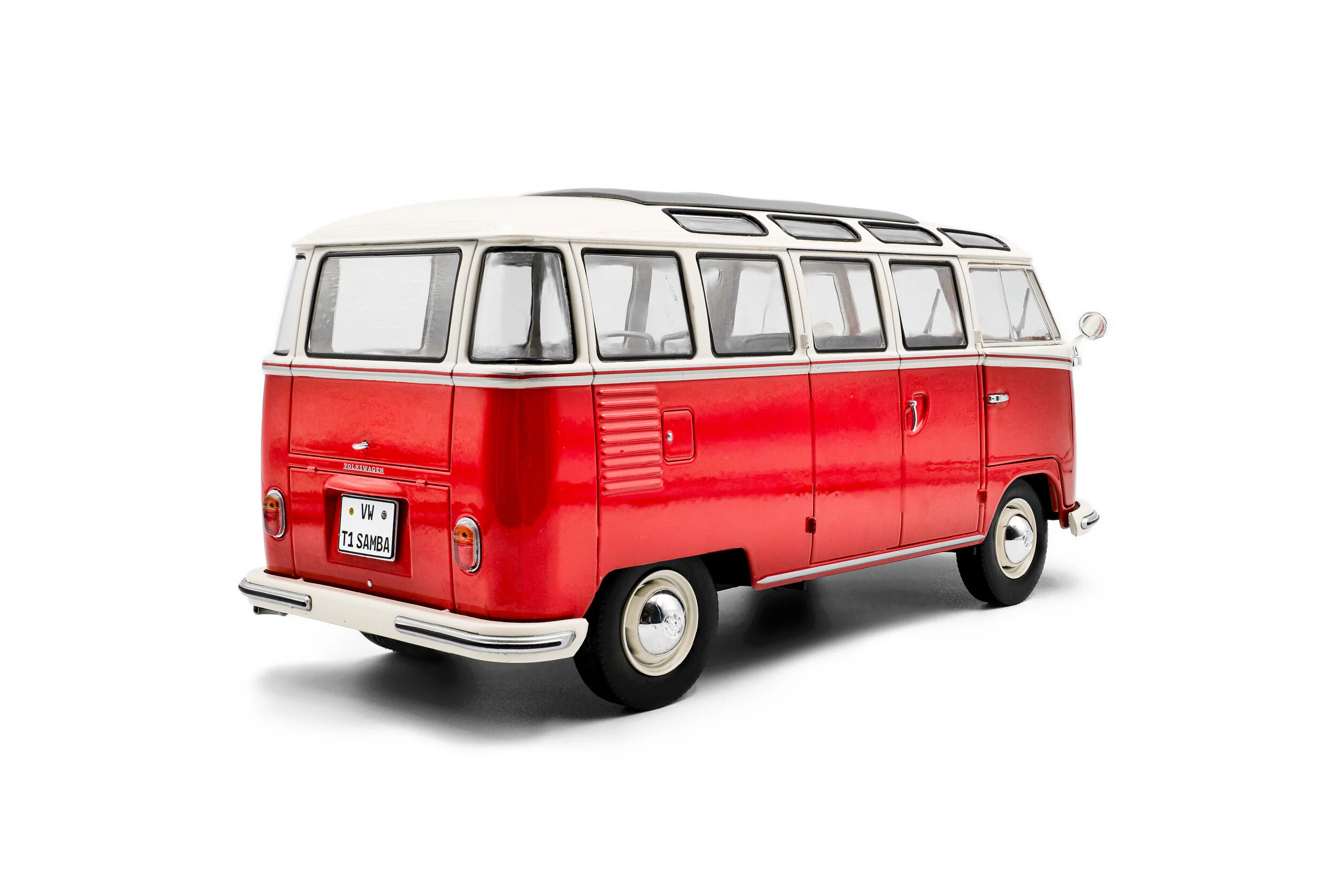 Volkswagen T1 Samba Bus 1/18 1962 Rouge - Miniature métal – Image 4
