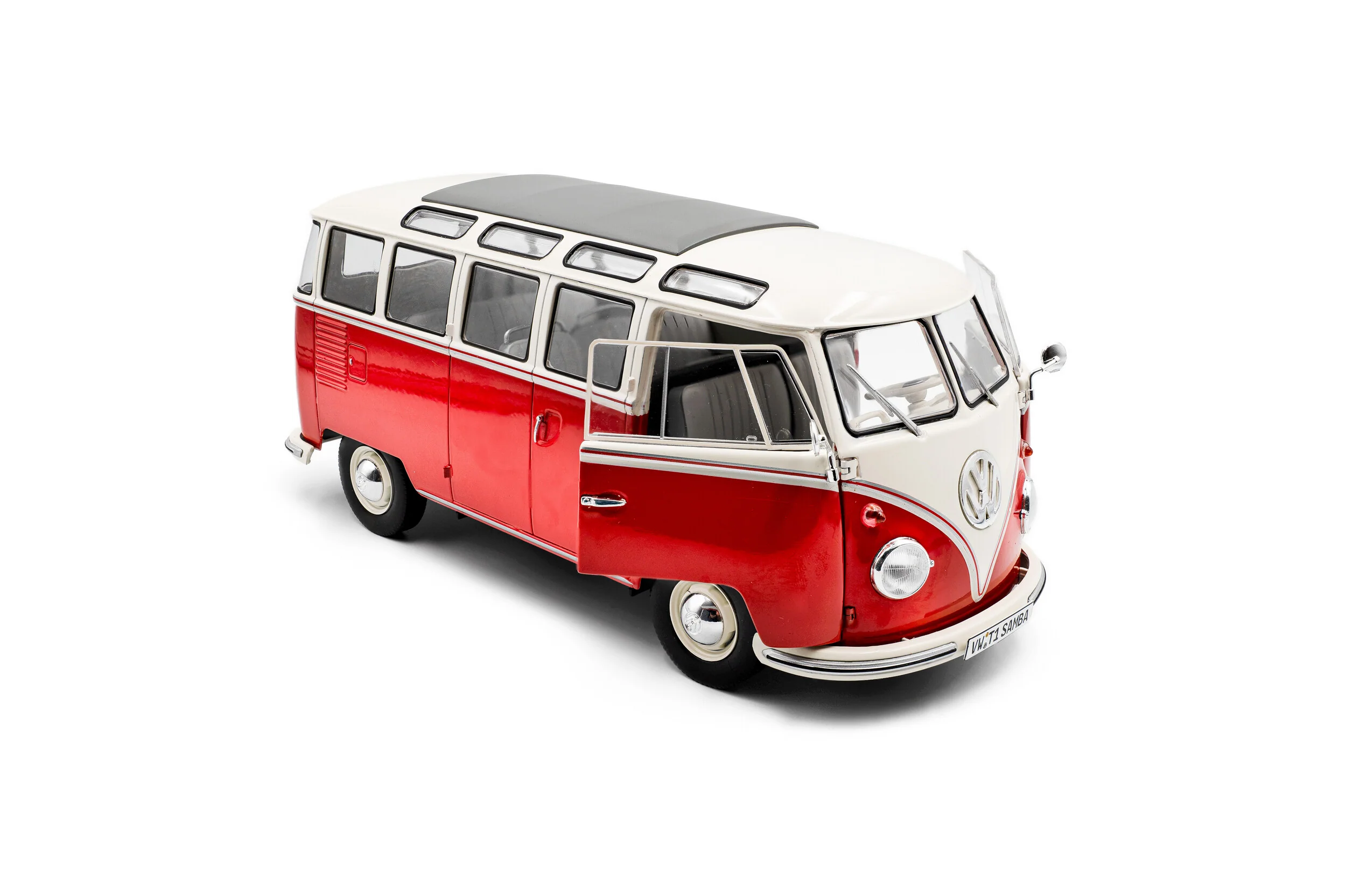 Volkswagen T1 Samba Bus 1/18 1962 Rouge - Miniature métal – Image 7